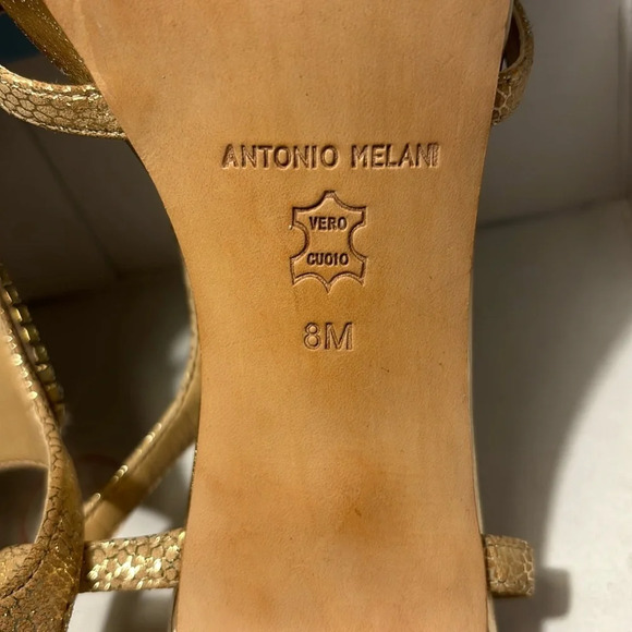 Antonio Melani Nadelle Nude/Sand/Gold Size 8 Beaded & Rhinestone Heels - Picture 9 of 13